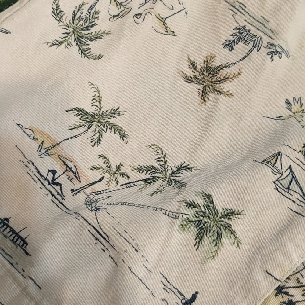 Old Navy flat front tropical beach print shorts size Large 10-12